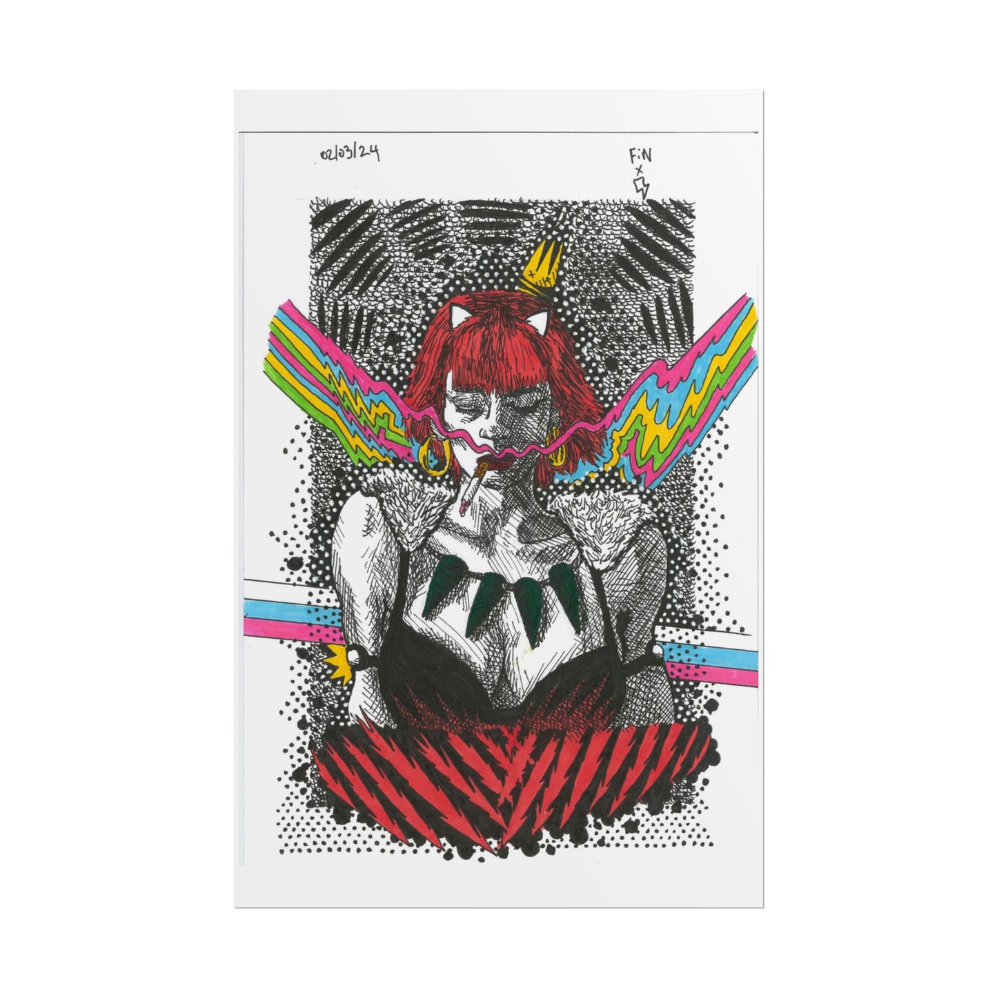 Rapscallion Wolf Girl Rolled Poster