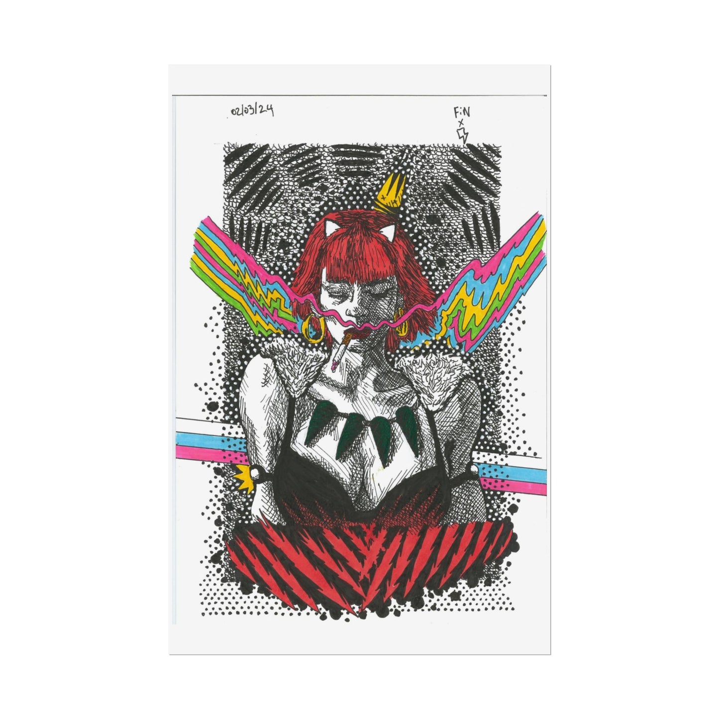 Rapscallion Wolf Girl Rolled Poster