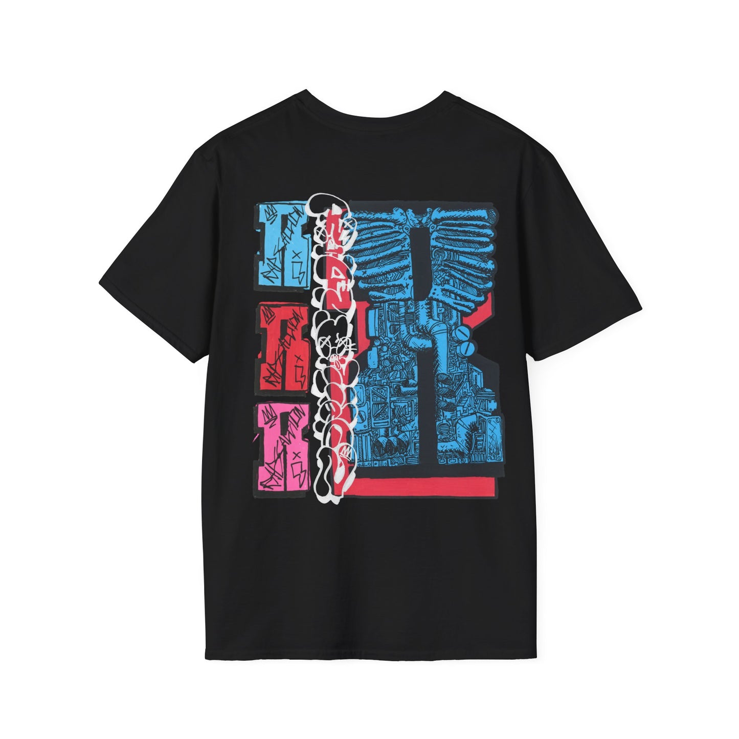 Rapscallion Logo Take 2 Blue Back Piece T shirt Uni sex Merch