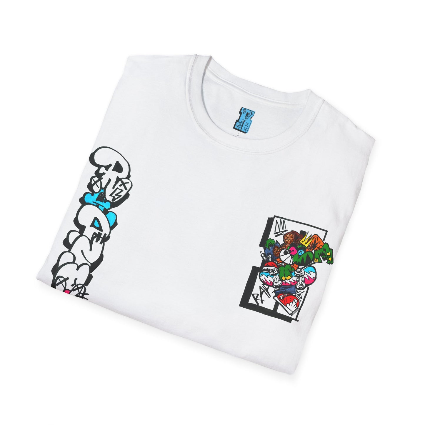 Rapscallion Logo Take 2 Blue Back Piece T shirt Uni sex Merch